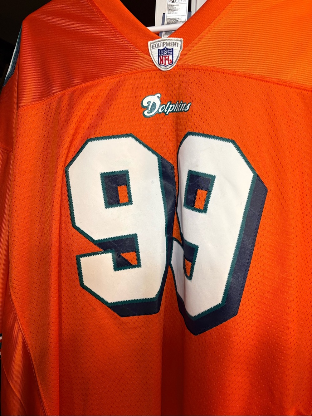 Reebok Orange Miami Dolphins #99 Football Jersey